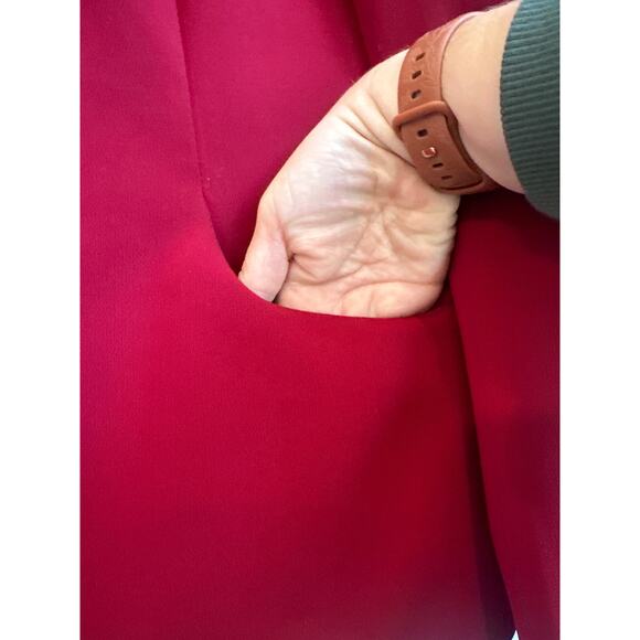 TAHARI Red with Three Black Button Closure Dress Suit Jacket Blazer - Picture 4 of 7